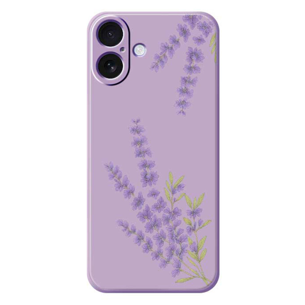 (Iphone 17, ) For Iphone 17 Case Lavender Pattern Printing Straight Edge Tpu Phone Back Cover Purple 6914287152793