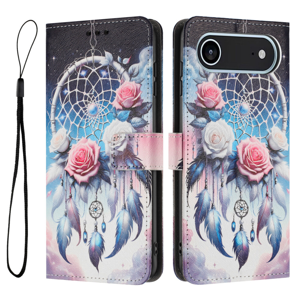 (Iphone Air, Flower Wind Chime) For Iphone Air Wallet Case Pattern Printing Pu Leather Phone Cover With Lanyard 6914281517208