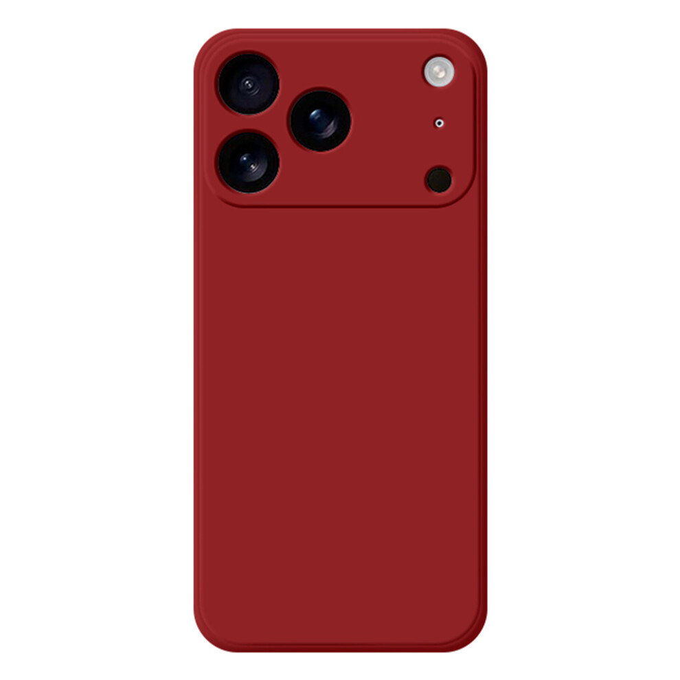 (Iphone 17 Pro Max, Camellia ) For Iphone 17 Pro Max Tpu Case Straight Edge Protection Phone Cover Red 6914287948402