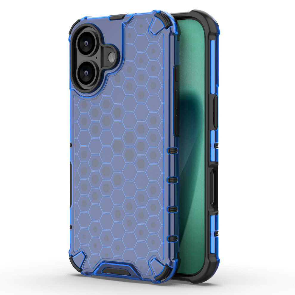 (Iphone 17, ) For Iphone 17 Case Honeycomb Shape Shockproof Pc+Tpu Phone Cover Blue 6914284742829