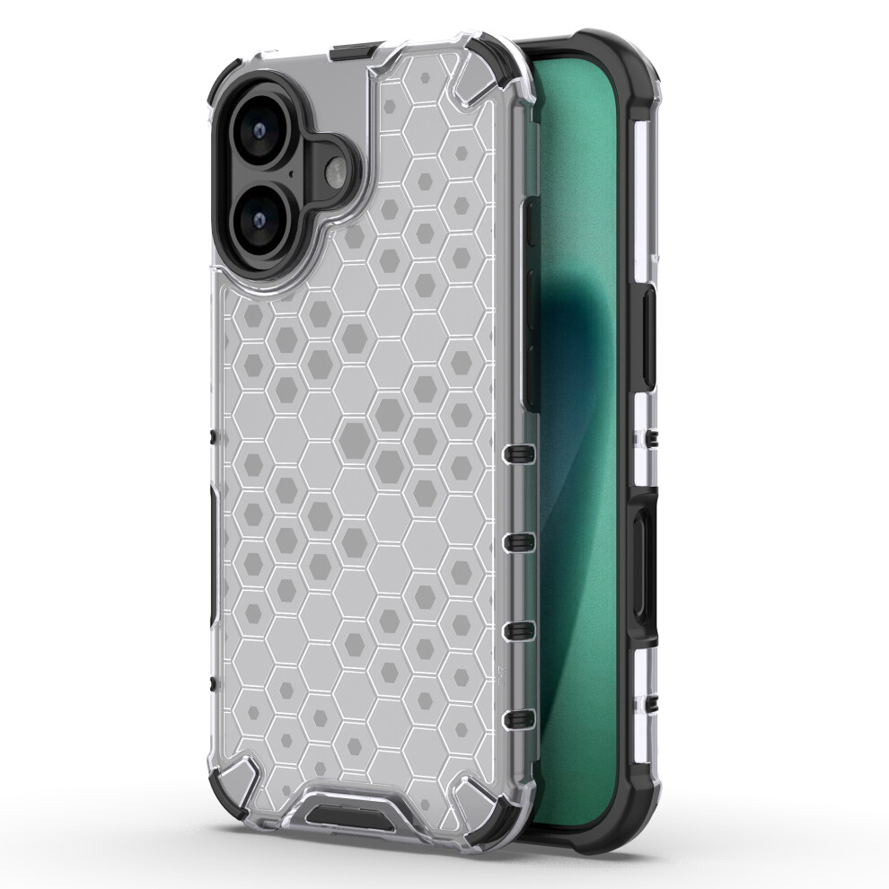 (Iphone 17, ) For Iphone 17 Case Honeycomb Shape Shockproof Pc+Tpu Phone Cover Grey 6914283106615
