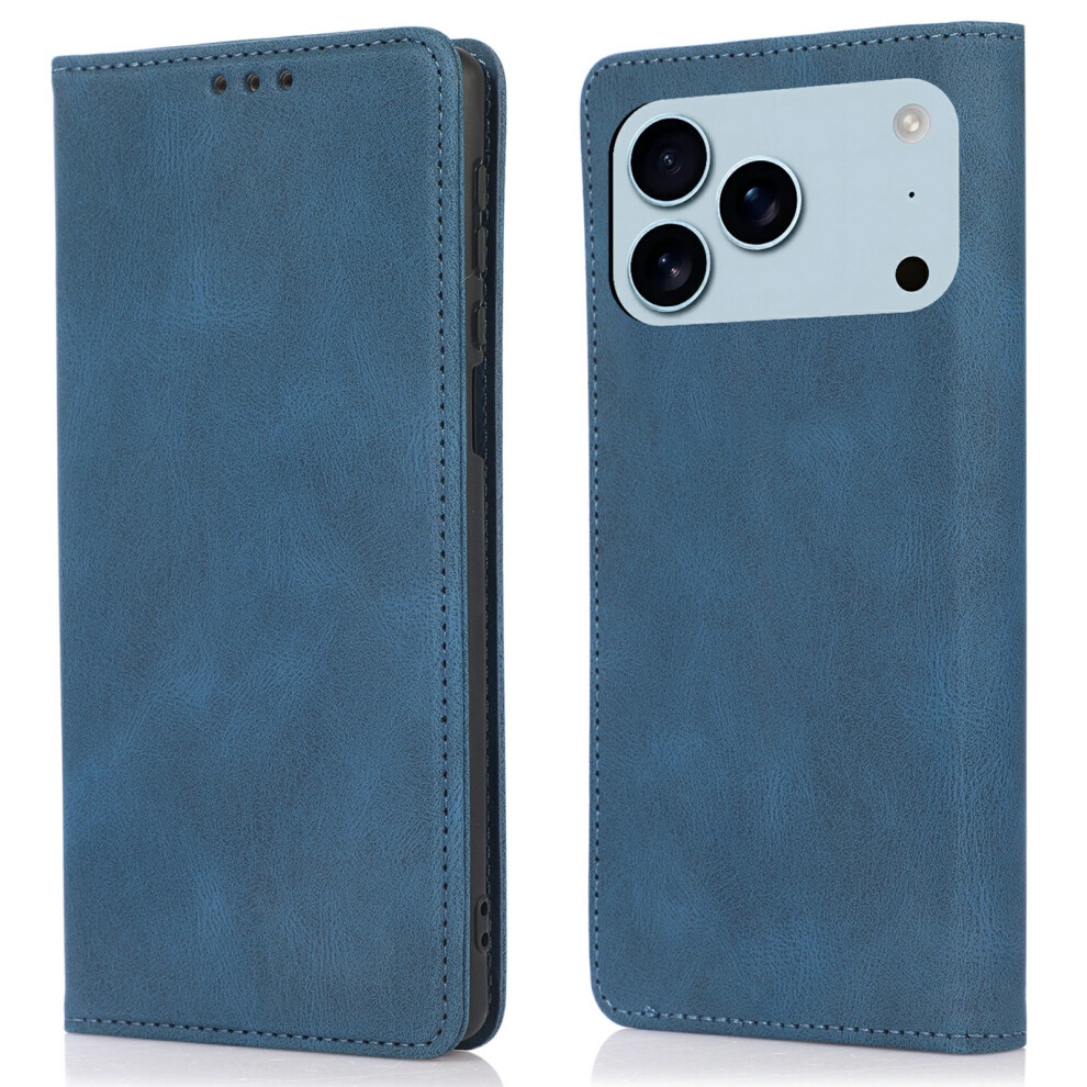 (Iphone 17 Pro Max, ) For Iphone 17 Pro Max Case Wallet Magnetic Closing Leather Flip Phone Cover Blue 6914286807960