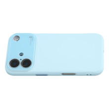 (iPhone 16, Sky Blue) For iPhone 16 Case Large Camera Window Liquid Silicone Aromatherapy Phone Cover