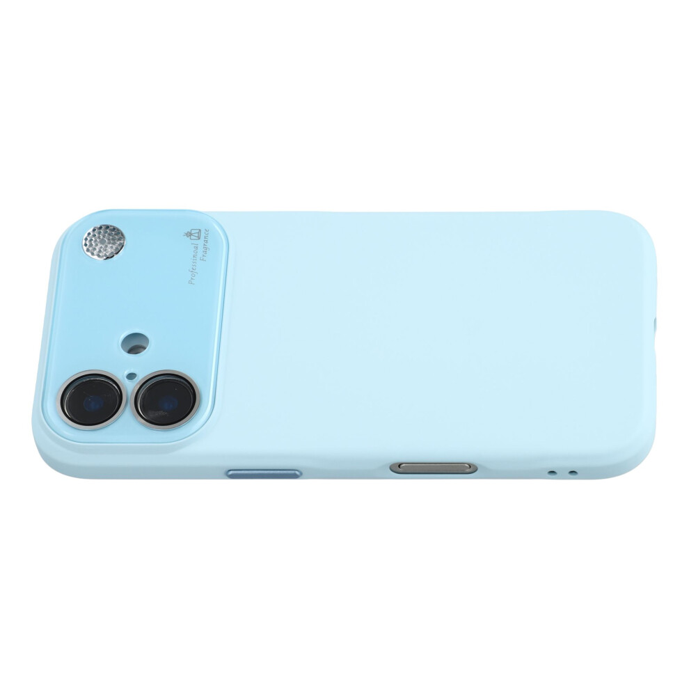 (iPhone 16, Sky Blue) For iPhone 16 Case Large Camera Window Liquid Silicone Aromatherapy Phone Cover