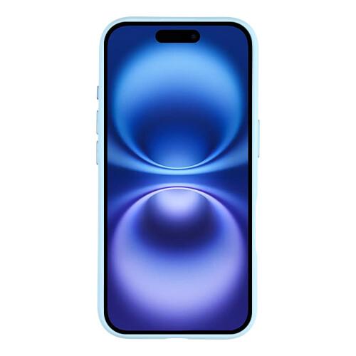 (iPhone 16, Sky Blue) For iPhone 16 Case Large Camera Window Liquid Silicone Aromatherapy Phone Cover 1