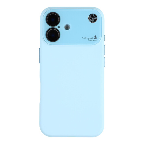 (iPhone 16, Sky Blue) For iPhone 16 Case Large Camera Window Liquid Silicone Aromatherapy Phone Cover 2
