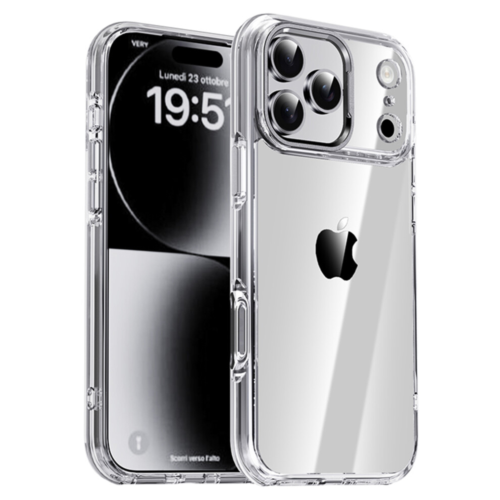 (Iphone 17 Pro Max, ) Ipaky For Iphone 17 Pro Max Clear Case Metal Lens Frame Shockproof Tpu Phone Cover Silver 6914283585793