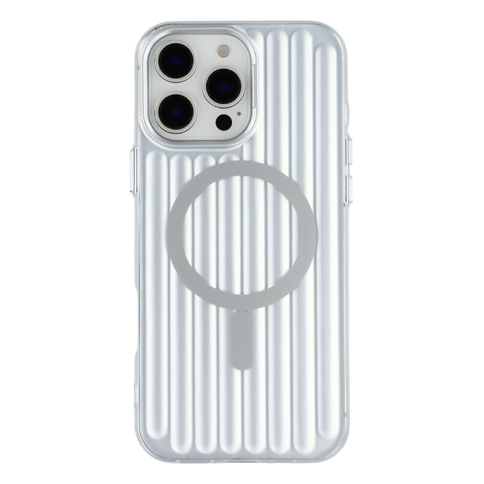 (Iphone 15 Pro, ) For Iphone 15 Pro Case Compatible With Magsafe Luggage Texture Imd Tpu Phone Back Cover Silver 6914288837286