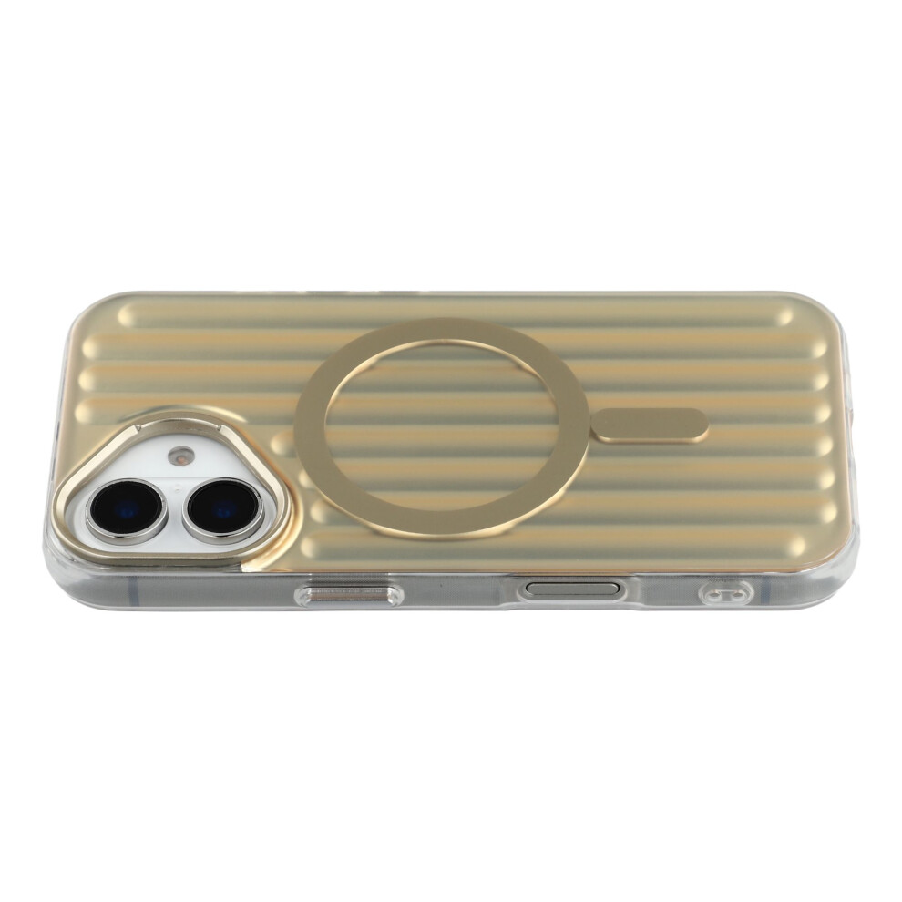 (Iphone 16, ) For Iphone 16 Case Compatible With Magsafe Luggage Texture Imd Tpu Phone Back Cover Gold 6914288084611