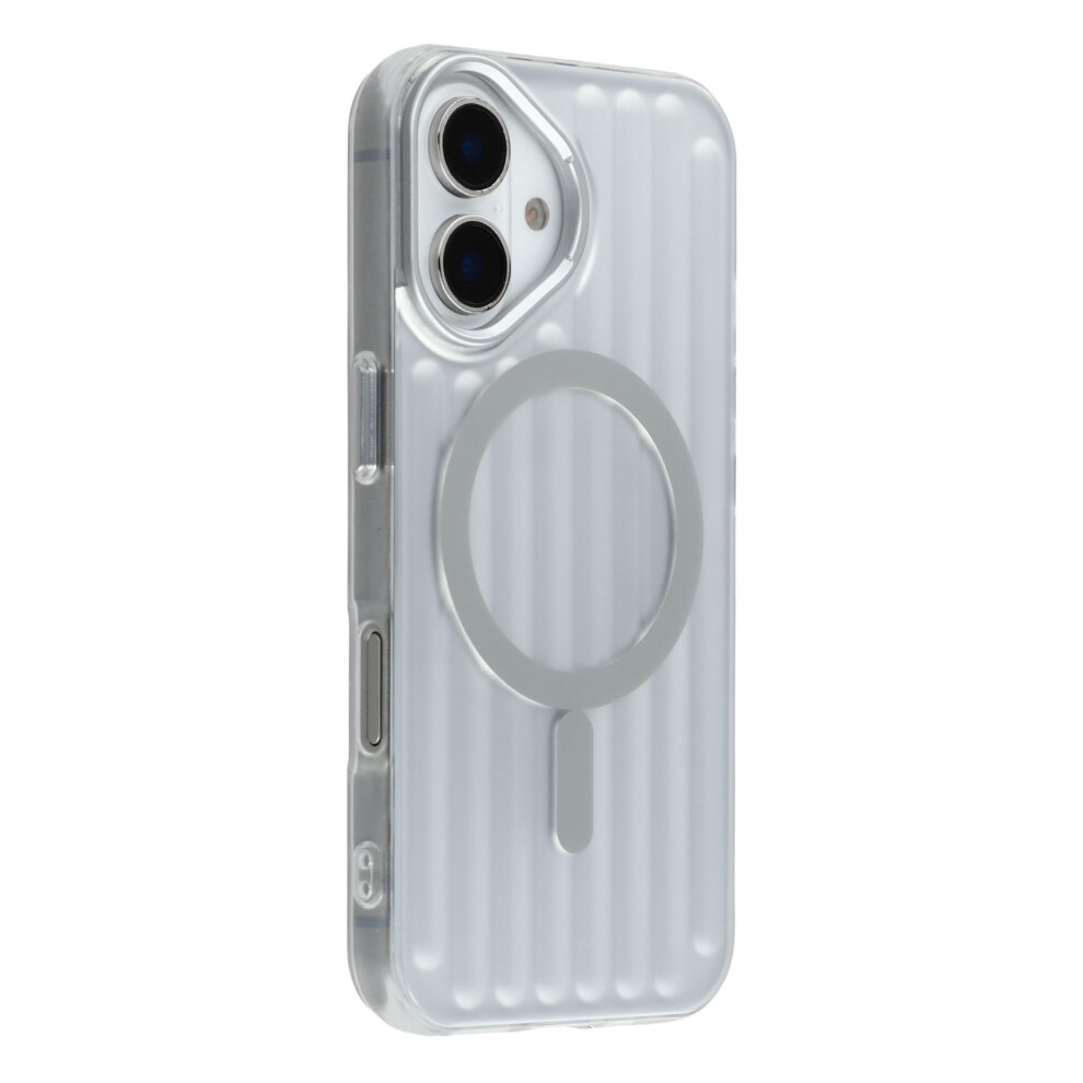 (Iphone 16, ) For Iphone 16 Case Compatible With Magsafe Luggage Texture Imd Tpu Phone Back Cover Silver 6914280684666