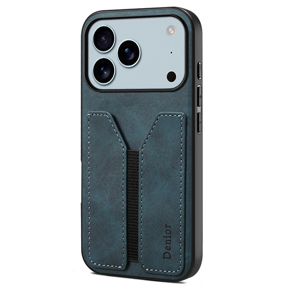 (Iphone 17 Pro Max, ) Denior For Iphone 17 Pro Max Case Elastic Card Holder Pu Leather+Tpu+Pc Phone Cover Blue 6914285975318