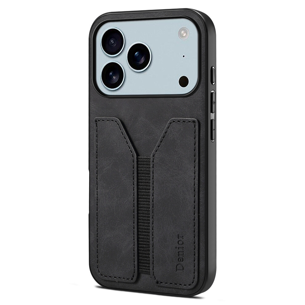 (Iphone 17 Pro Max, ) Denior For Iphone 17 Pro Max Case Elastic Card Holder Pu Leather+Tpu+Pc Phone Cover Black 6914281950647