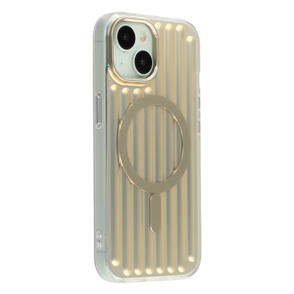 (Iphone 15, ) For Iphone 15 Case Compatible With Magsafe Luggage Texture Imd Tpu Phone Back Cover Gold 6914284064976