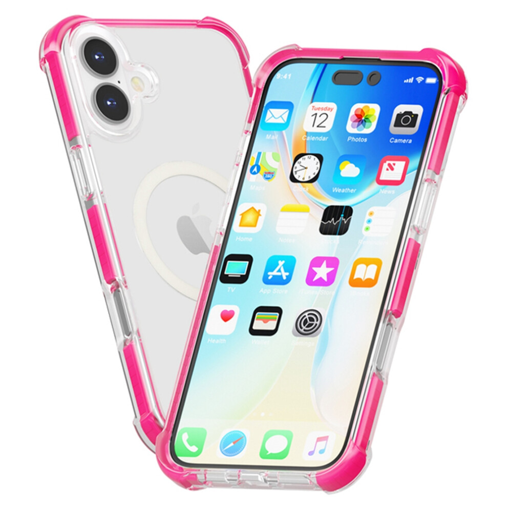 (Iphone 17, Rose) For Iphone 17 Case Compatible With Magsafe Reinforced Corners Tpu+Acrylic+Tpe Phone Cover 6914281448038