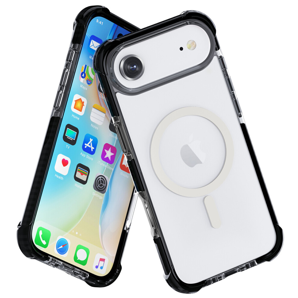 (Iphone Air, ) For Iphone Air Case Compatible With Magsafe Reinforced Corners Tpu+Acrylic+Tpe Phone Cover Black 6914281908662