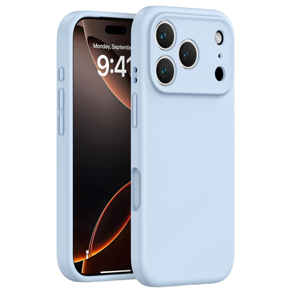 (Iphone 17 Pro, Baby ) For Iphone 17 Pro Case Precision Fit Pc+Liquid Silicone Protective Phone Cover With Microfiber Lining Blue 6914282146148