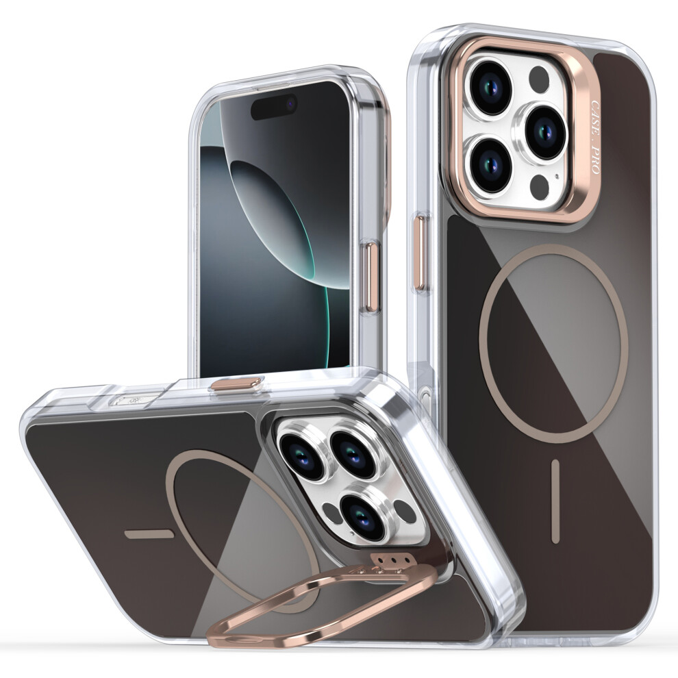 (Iphone 16 Pro, Desert ) For Iphone 16 Pro Case Compatible With Magsafe Tpu+Acrylic Gradient Phone Cover With Kickstand Gold 6914283898114