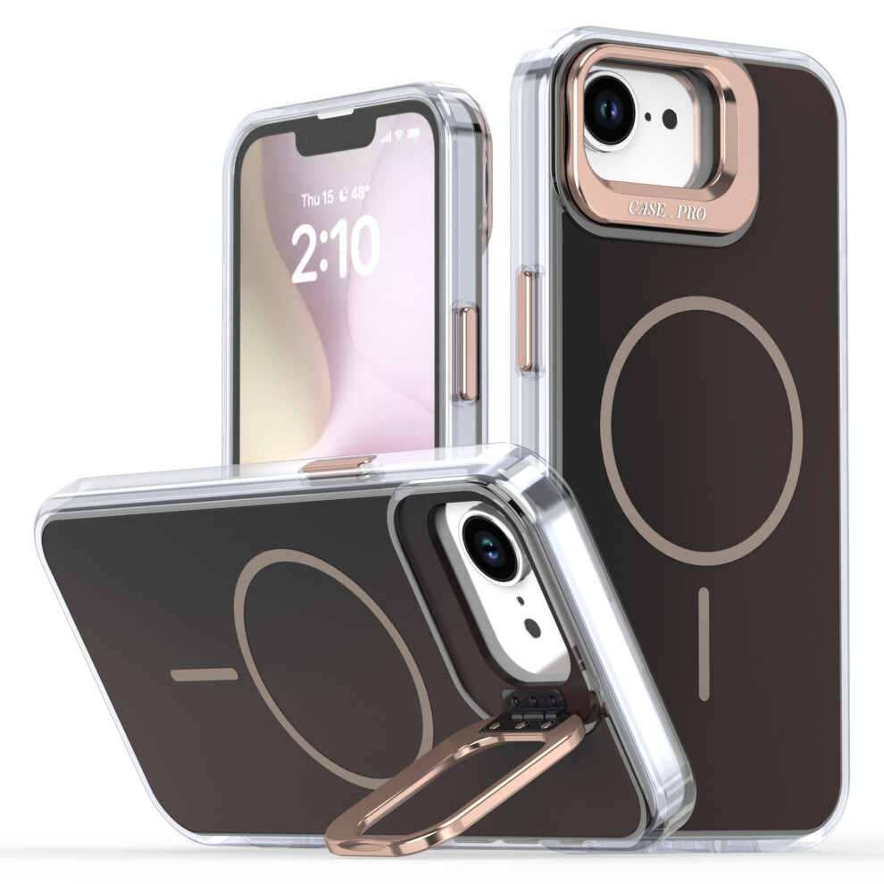 (Iphone 16E, Desert ) For Iphone 16E Case Compatible With Magsafe Tpu+Acrylic Phone Cover With Lens Frame Kickstand Gold 6914285031595