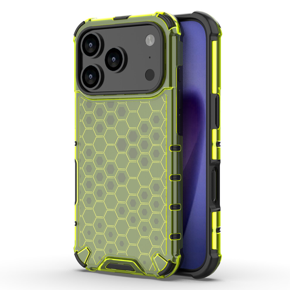 (Iphone 17 Pro, ) For Iphone 17 Pro Case Honeycomb Shape Shockproof Pc+Tpu Phone Cover Green 6914286171283