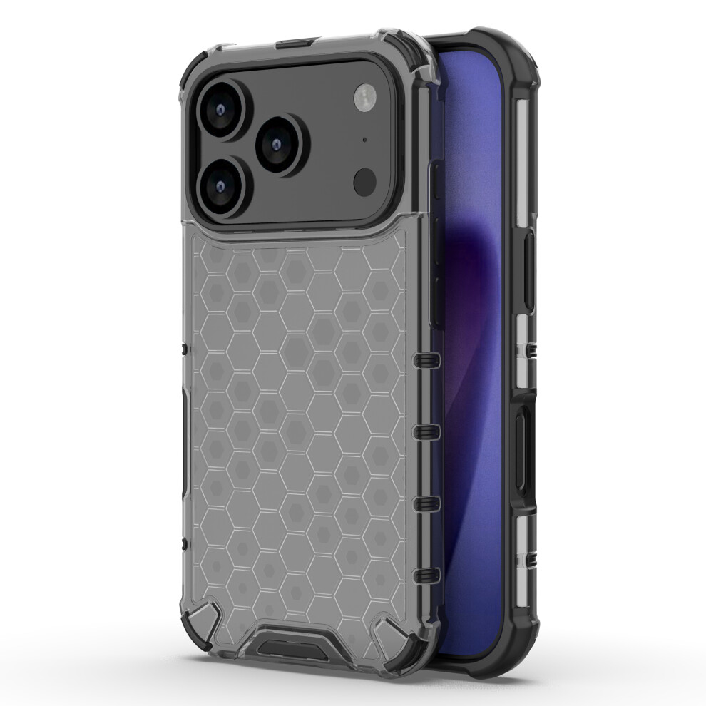 (Iphone 17 Pro, ) For Iphone 17 Pro Case Honeycomb Shape Shockproof Pc+Tpu Phone Cover Black 6914281711170