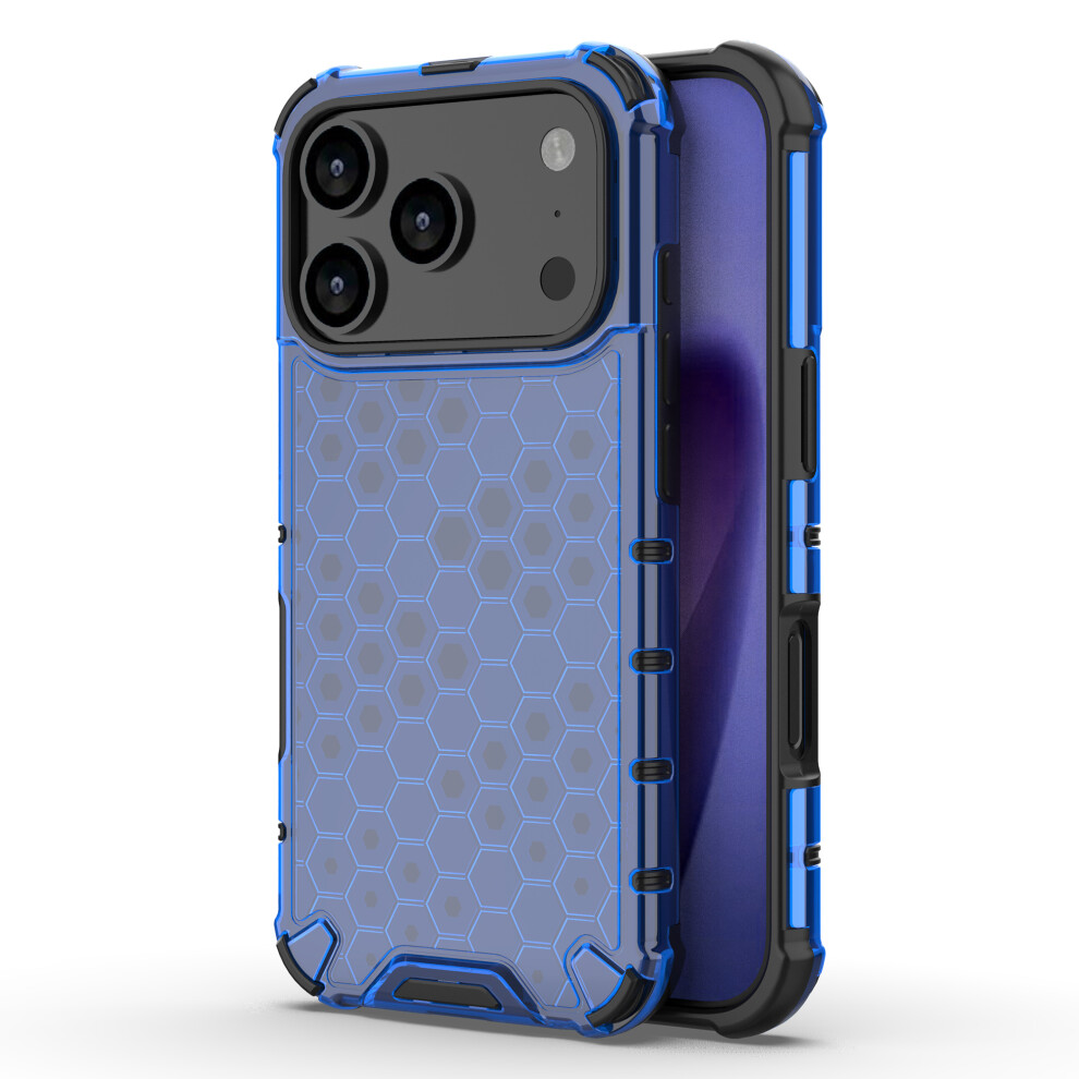 (Iphone 17 Pro, ) For Iphone 17 Pro Case Honeycomb Shape Shockproof Pc+Tpu Phone Cover Blue 6914281427903