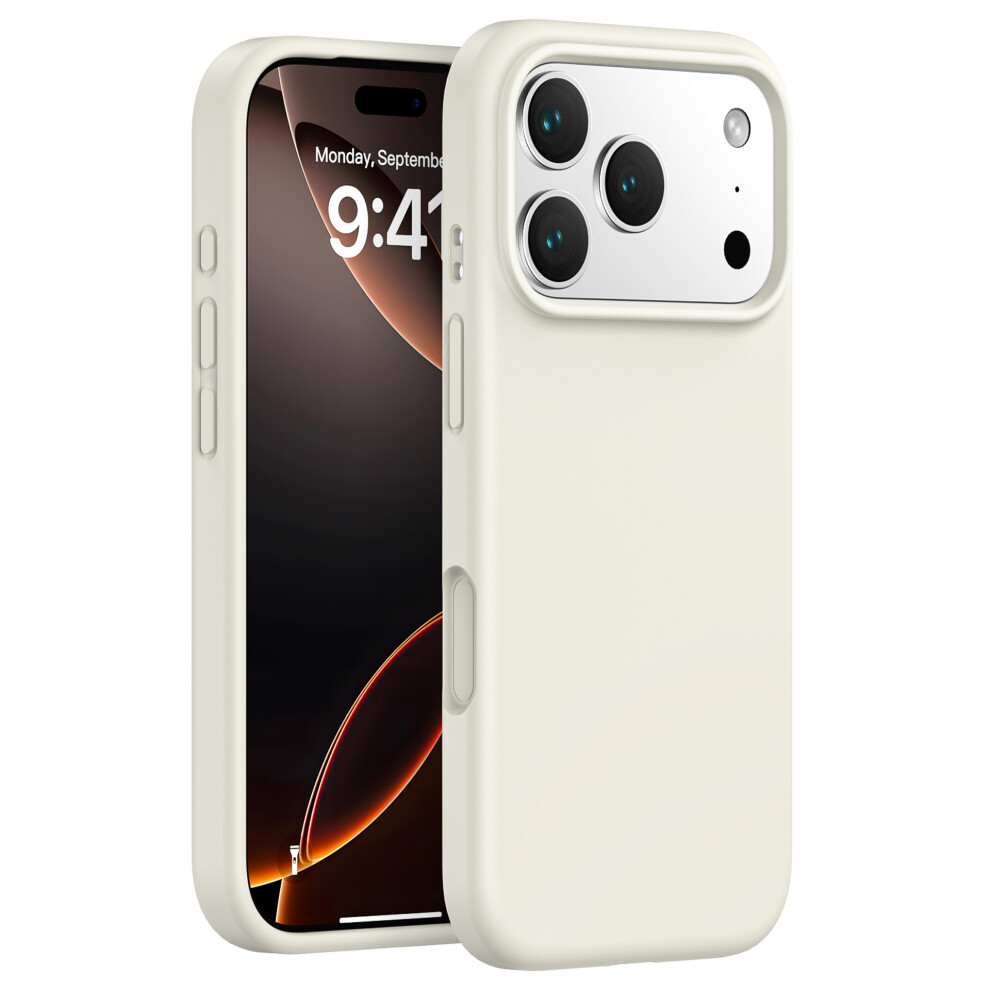 (Iphone 17 Pro Max, Antique ) For Iphone 17 Pro Max Case Pc+Liquid Silicone Anti-Scratch Lining Phone Cover White 6914289986556