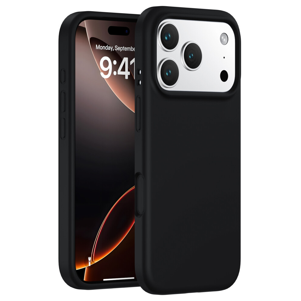 (Iphone 17 Pro, ) For Iphone 17 Pro Case Pc+Liquid Silicone Anti-Scratch Lining Phone Cover Black 6914286486189