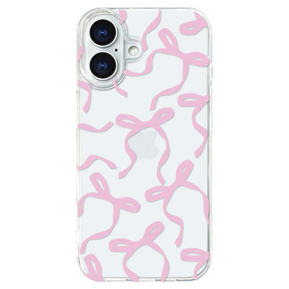 (Iphone 16 Plus, ) For Iphone 16 Plus Case Butterfly Pattern Soft Tpu Protective Clear Cover Pink 6914285479762
