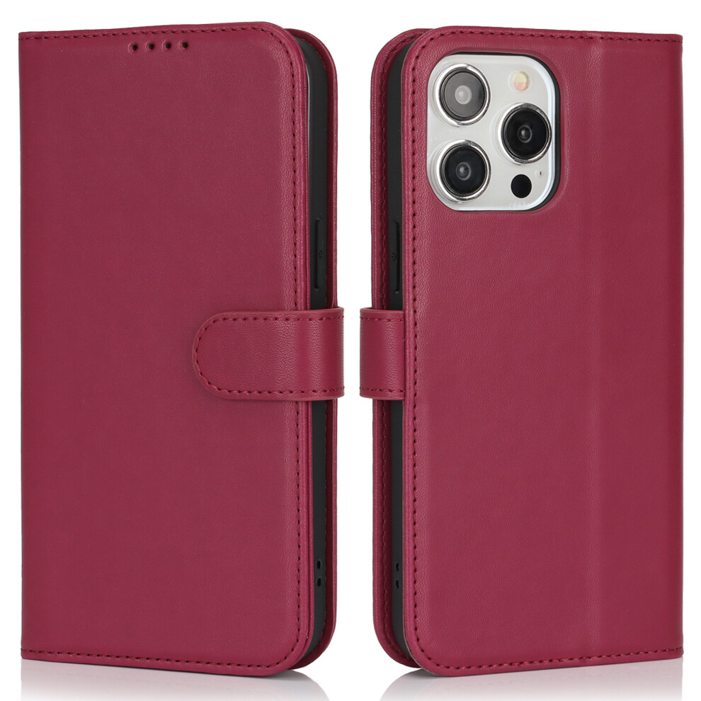 (Iphone 13 Pro, ) For Iphone 13 Pro Stand Case Shockproof Leather Wallet Phone Cover Red 6914289874600