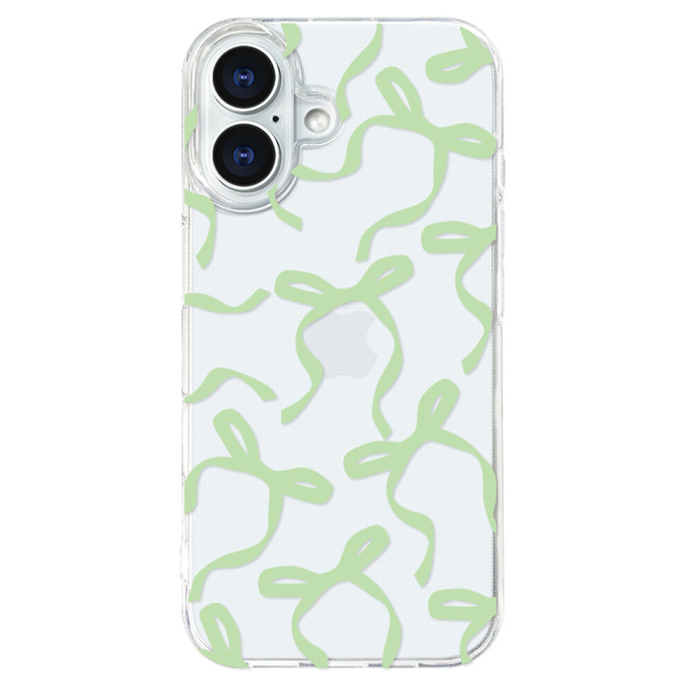 (Iphone 16 Plus, ) For Iphone 16 Plus Case Butterfly Pattern Soft Tpu Protective Clear Cover Green 6914281891711