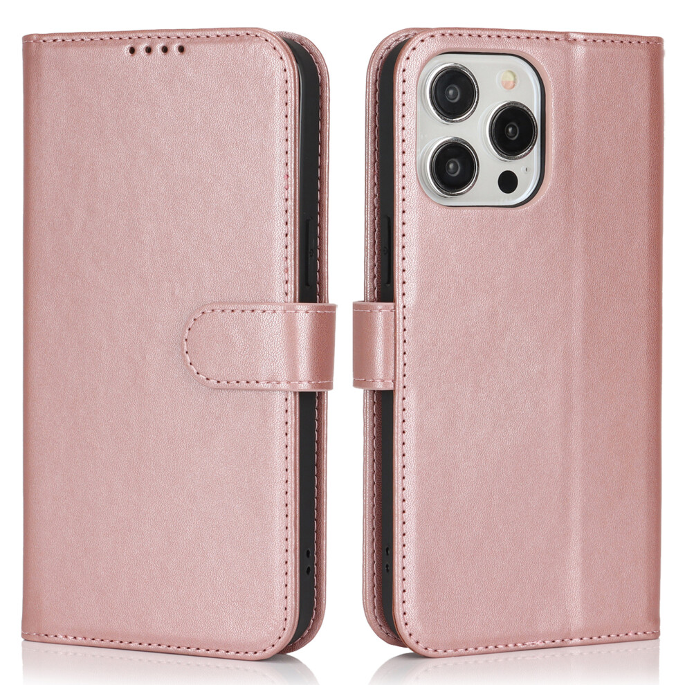 (Iphone 13 Pro, Rose ) For Iphone 13 Pro Stand Case Shockproof Leather Wallet Phone Cover Gold 6914288556200