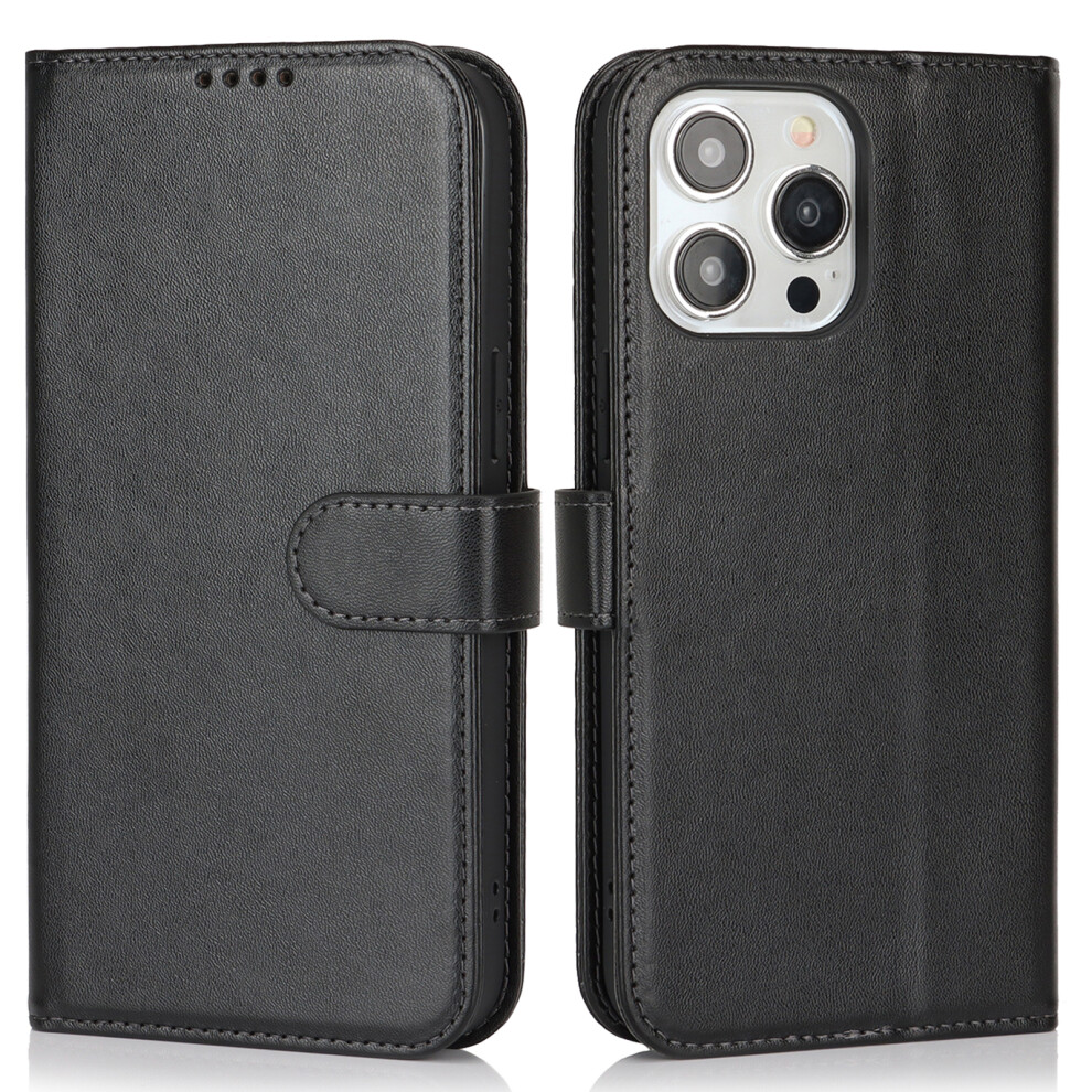 (Iphone 15 Pro Max, ) For Iphone 15 Pro Max Stand Case Shockproof Leather Wallet Phone Cover Black 6914289196153
