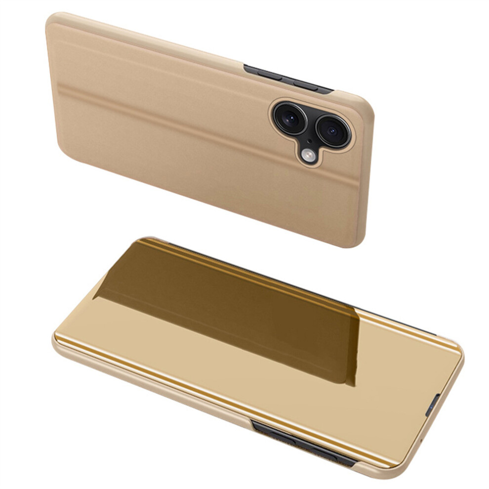 (Iphone 17, ) For Iphone 17 Case View Window Stand Leather Flip Phone Cover Gold 6914285796197