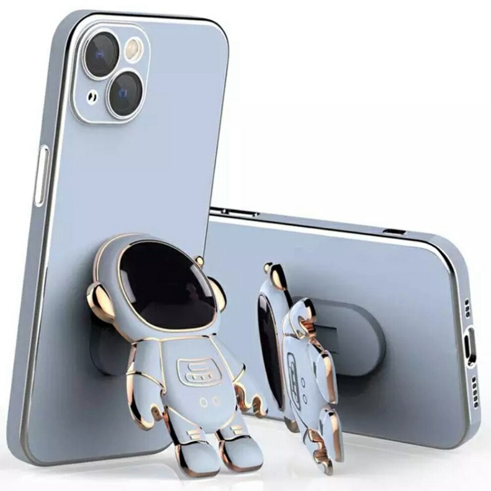 (Iphone 15, ) For Iphone 15 Case Electroplating Soft Tpu Phone Cover Astronaut Hidden Kickstand Blue 6914286271983