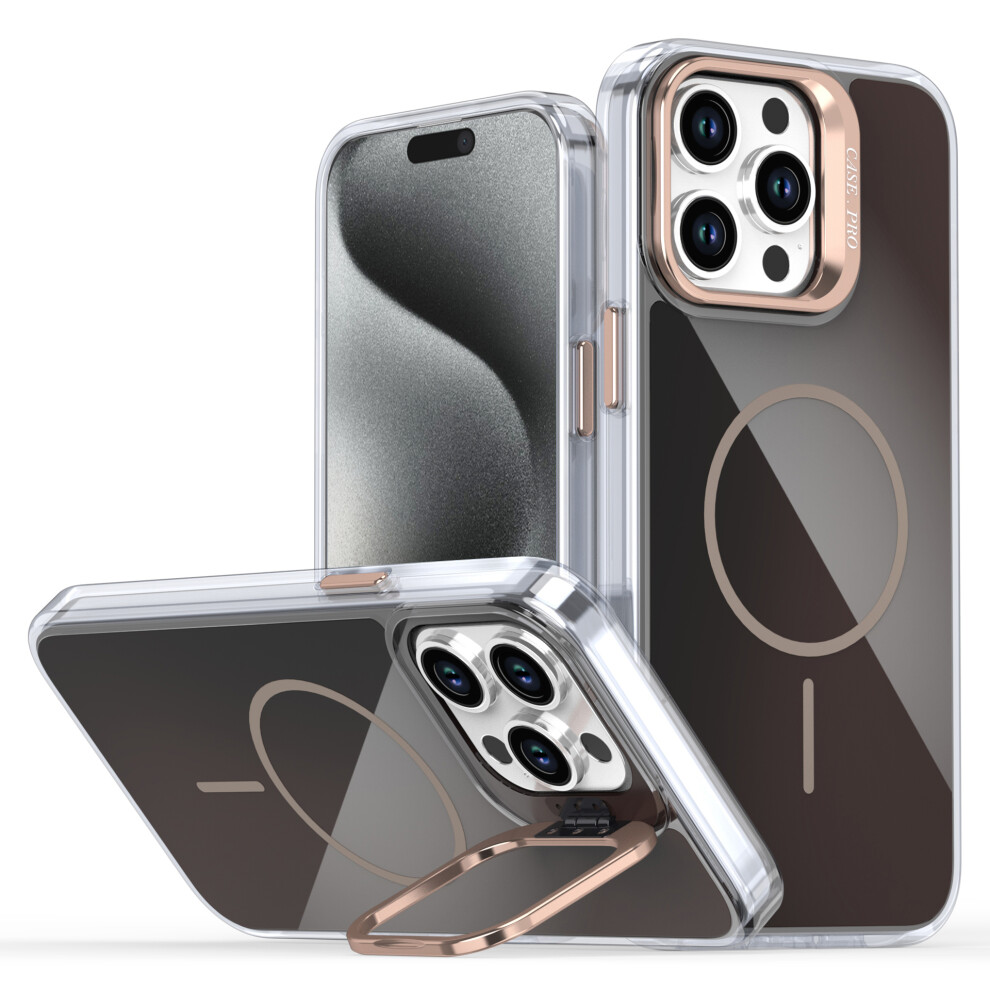 (Iphone 15 Pro Max, Desert ) For Iphone 15 Pro Max Case Compatible With Magsafe Tpu+Acrylic Gradient Phone Cover With Kickstand Gold 6914282764632