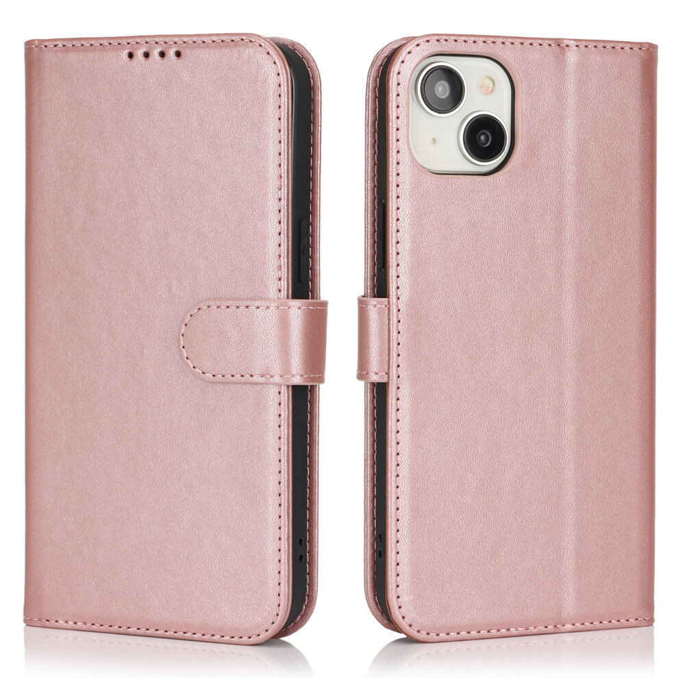 (Iphone 13 Mini, Rose ) For Iphone 13 Mini Stand Case Shockproof Leather Wallet Phone Cover Gold 6914286172358