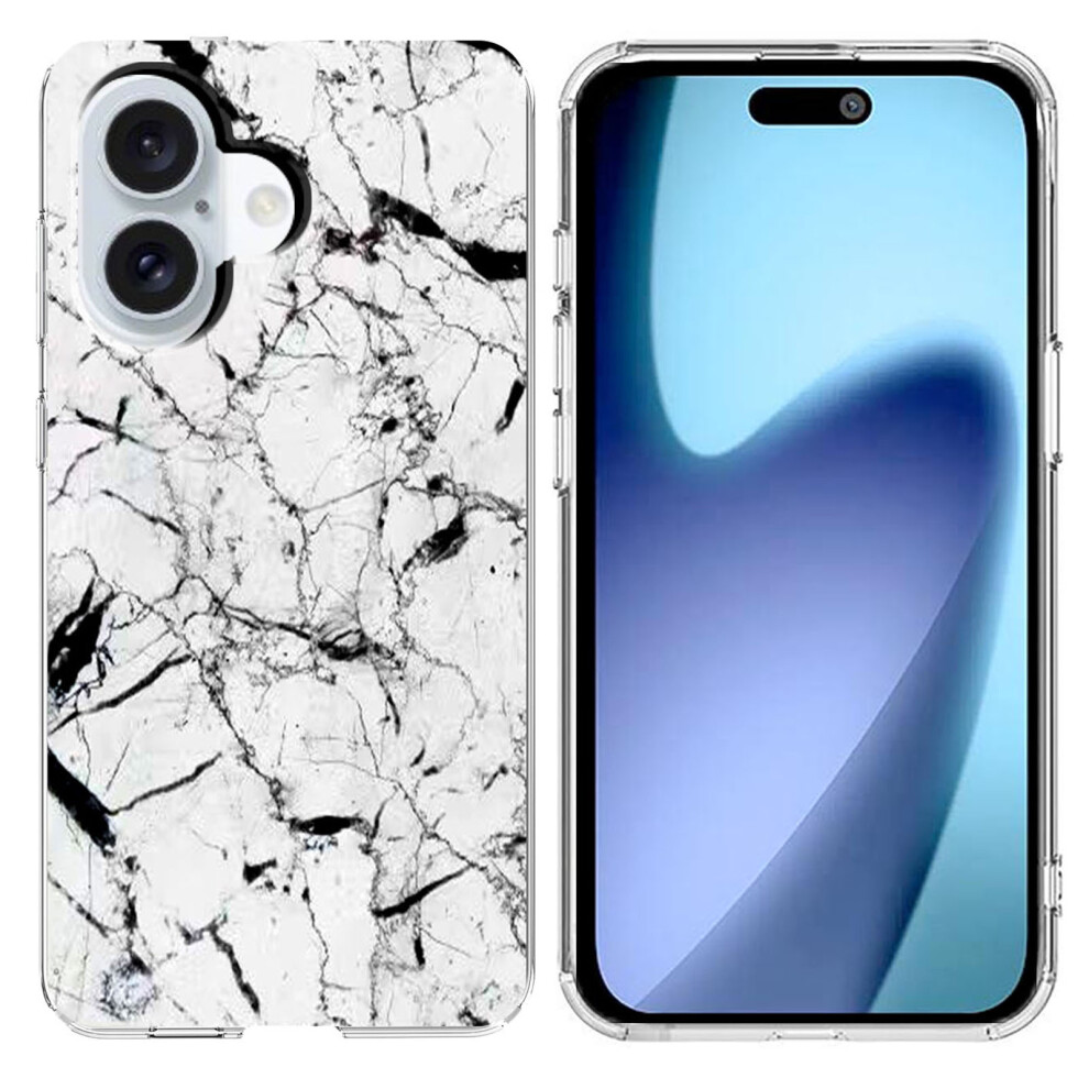 (Iphone 17, ) For Iphone 17 Case Marble Pattern Printing Soft Tpu Phone Cover White 6914282511441
