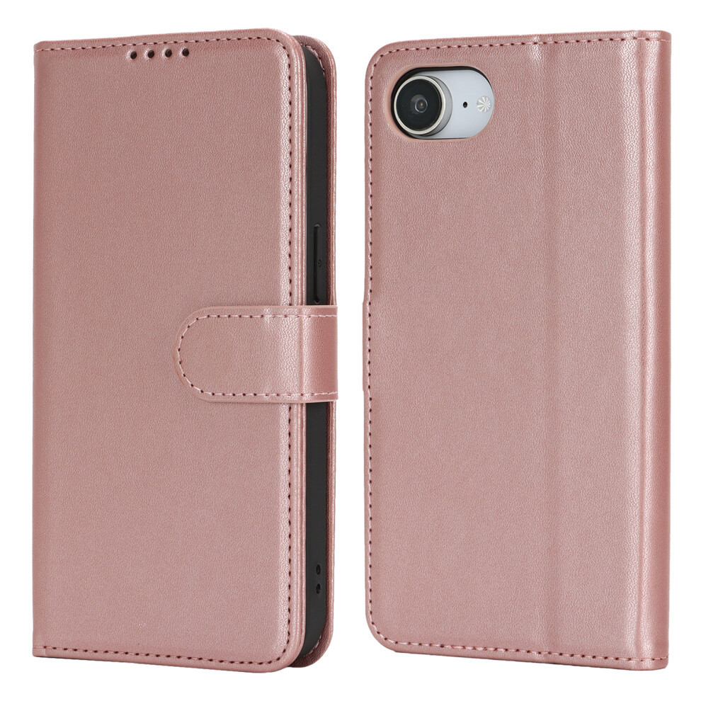(Iphone 16E, Rose ) For Iphone 16E Stand Case Shockproof Leather Wallet Phone Cover Gold 6914281172513