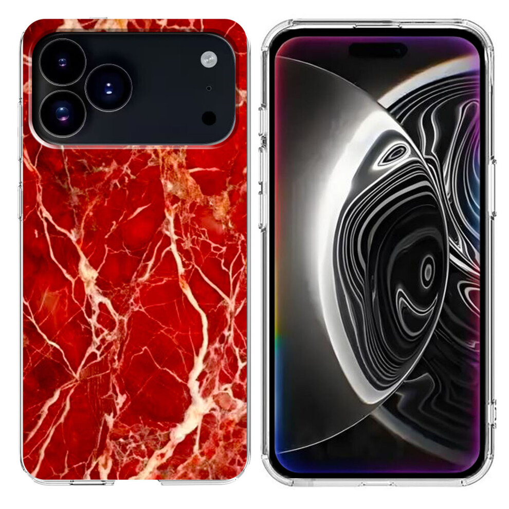 (Iphone 17 Pro Max, ) For Iphone 17 Pro Max Case Marble Pattern Printing Soft Tpu Phone Cover Red 6914280167879