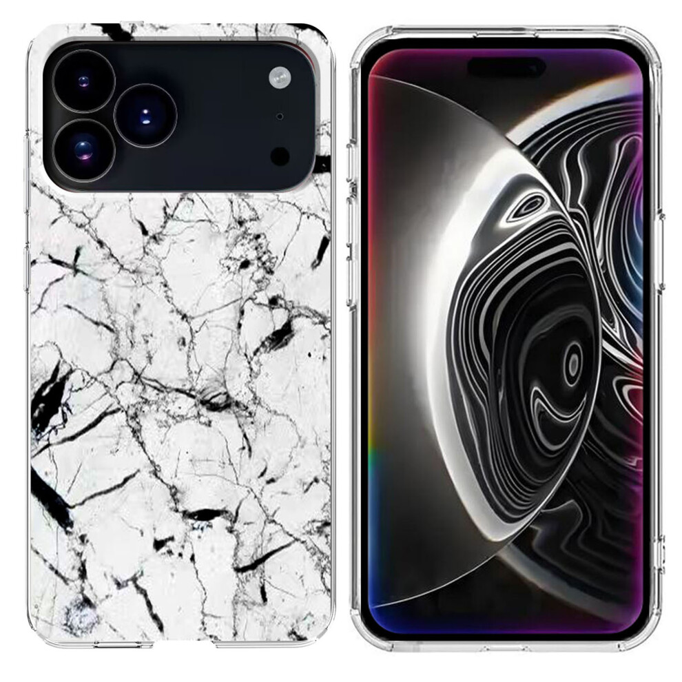 (Iphone 17 Pro Max, ) For Iphone 17 Pro Max Case Marble Pattern Printing Soft Tpu Phone Cover White 6914282119715