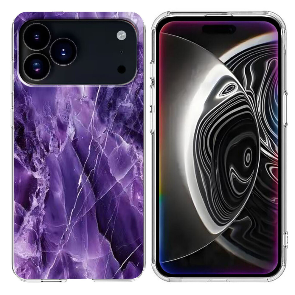 (Iphone 17 Pro, ) For Iphone 17 Pro Case Marble Pattern Printing Soft Tpu Phone Cover Purple 6914289540475