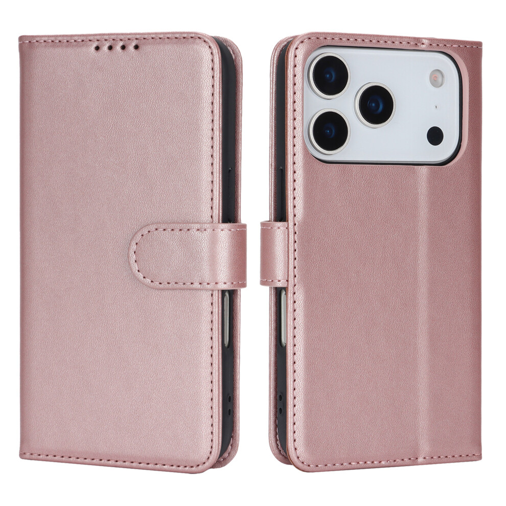 (Iphone 17 Pro, Rose ) For Iphone 17 Pro Stand Case Shockproof Leather Wallet Phone Cover Gold 6914282262206