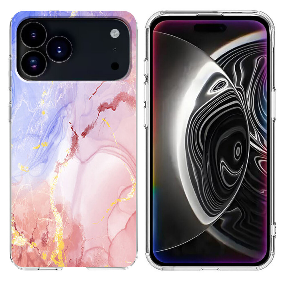 (Iphone 17 Pro Max, ) For Iphone 17 Pro Max Case Marble Pattern Printing Soft Tpu Phone Cover Pink 6914283755929