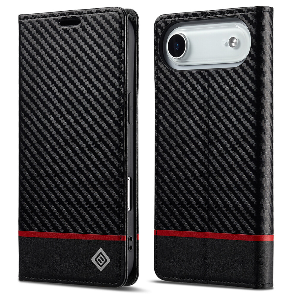 (Iphone Air, Horizontal Stripe) Lc.imeeke For Iphone Air Wallet Case Carbon Fiber Texture Leather Phone Cover 6914289668575