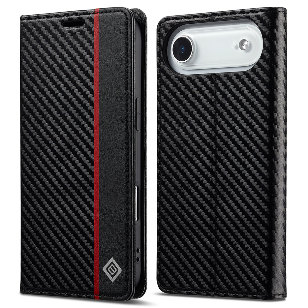 (Iphone Air, Vertical Stripe) Lc.imeeke For Iphone Air Wallet Case Carbon Fiber Texture Leather Phone Cover 6914286852823