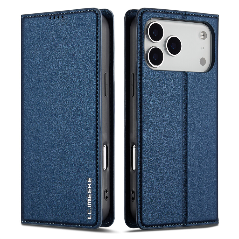 (Iphone 17 Pro Max, ) Lc.imeeke L1 Series For Iphone 17 Pro Max Case Pu Leather Wallet Stand Protective Phone Cover Blue 6914283344734