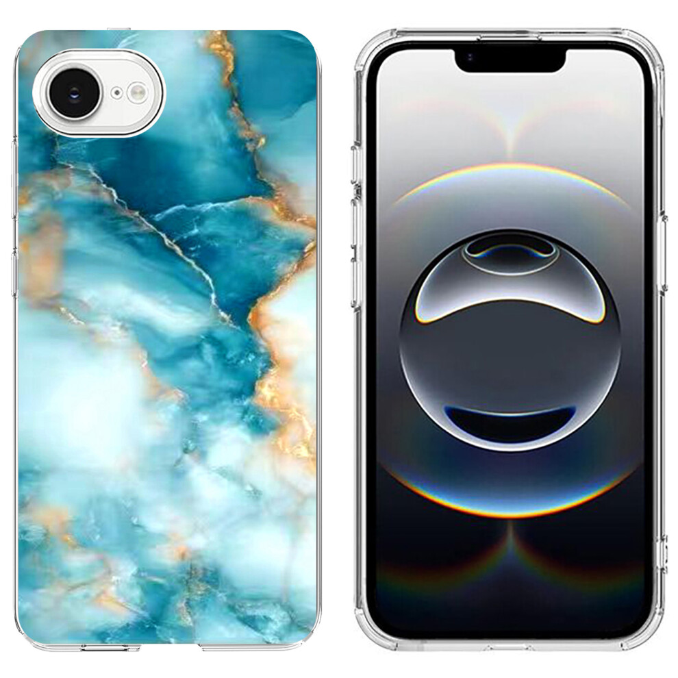 (Iphone 16E, ) For Iphone 16E Case Marble Pattern Printing Soft Tpu Phone Cover Blue 6914289640236