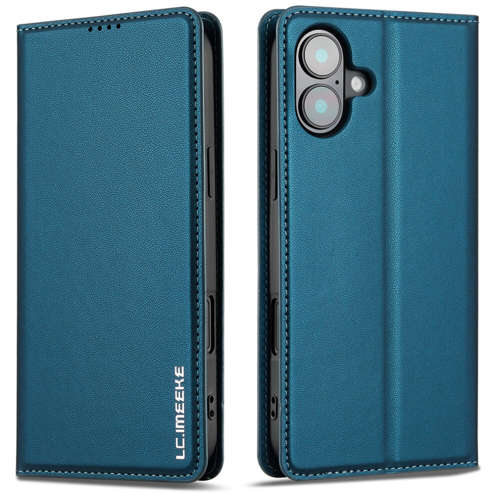(Iphone 17, ) Lc.imeeke L1 Series For Iphone 17 Case Pu Leather Wallet Stand Protective Phone Cover Blue 6914281836316