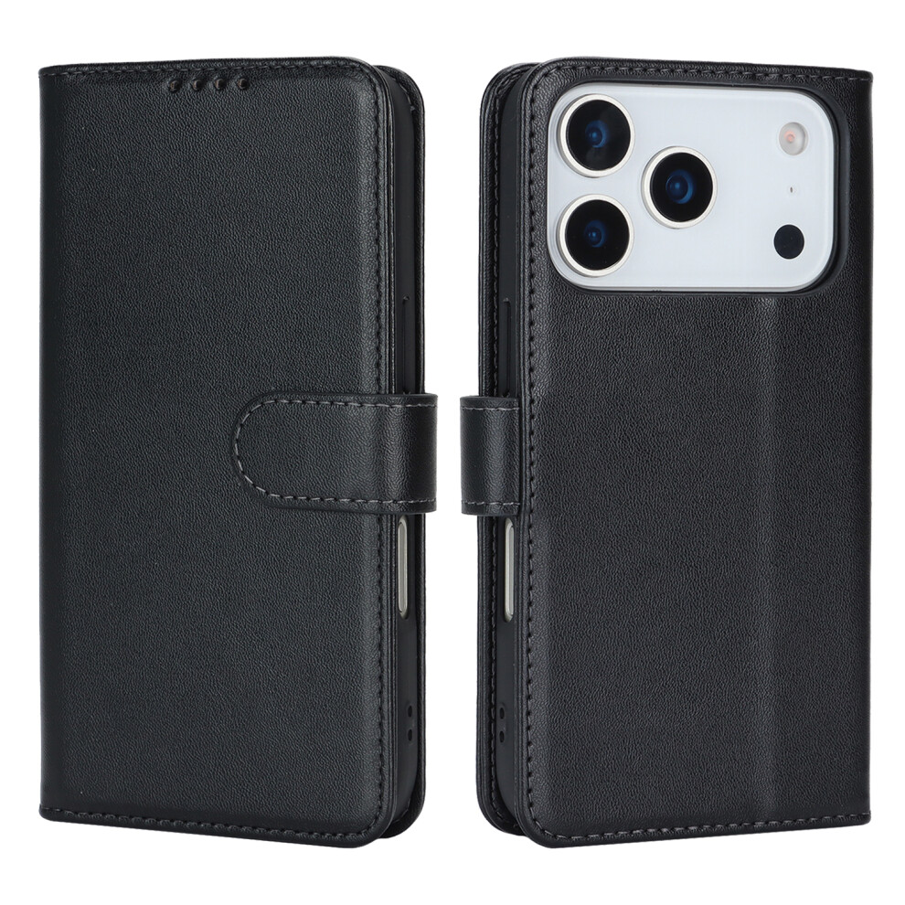 (Iphone 17 Pro, ) For Iphone 17 Pro Stand Case Shockproof Leather Wallet Phone Cover Black 6914280310350