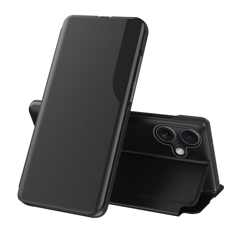 (Iphone 17, ) For Iphone 17 Phone Case Folio Flip Pu Leather Stand Cover Black 6914280997643